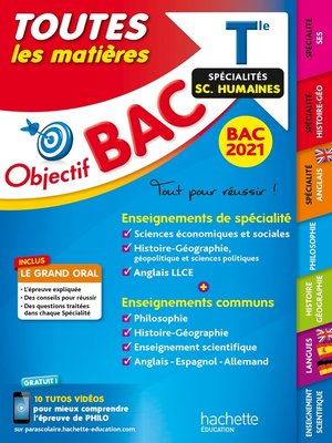 cover image of Objectif Bac--Term Enseignements communs+ Spécialités Maths-SES-Histoire-Géo-Langues BAC 2021